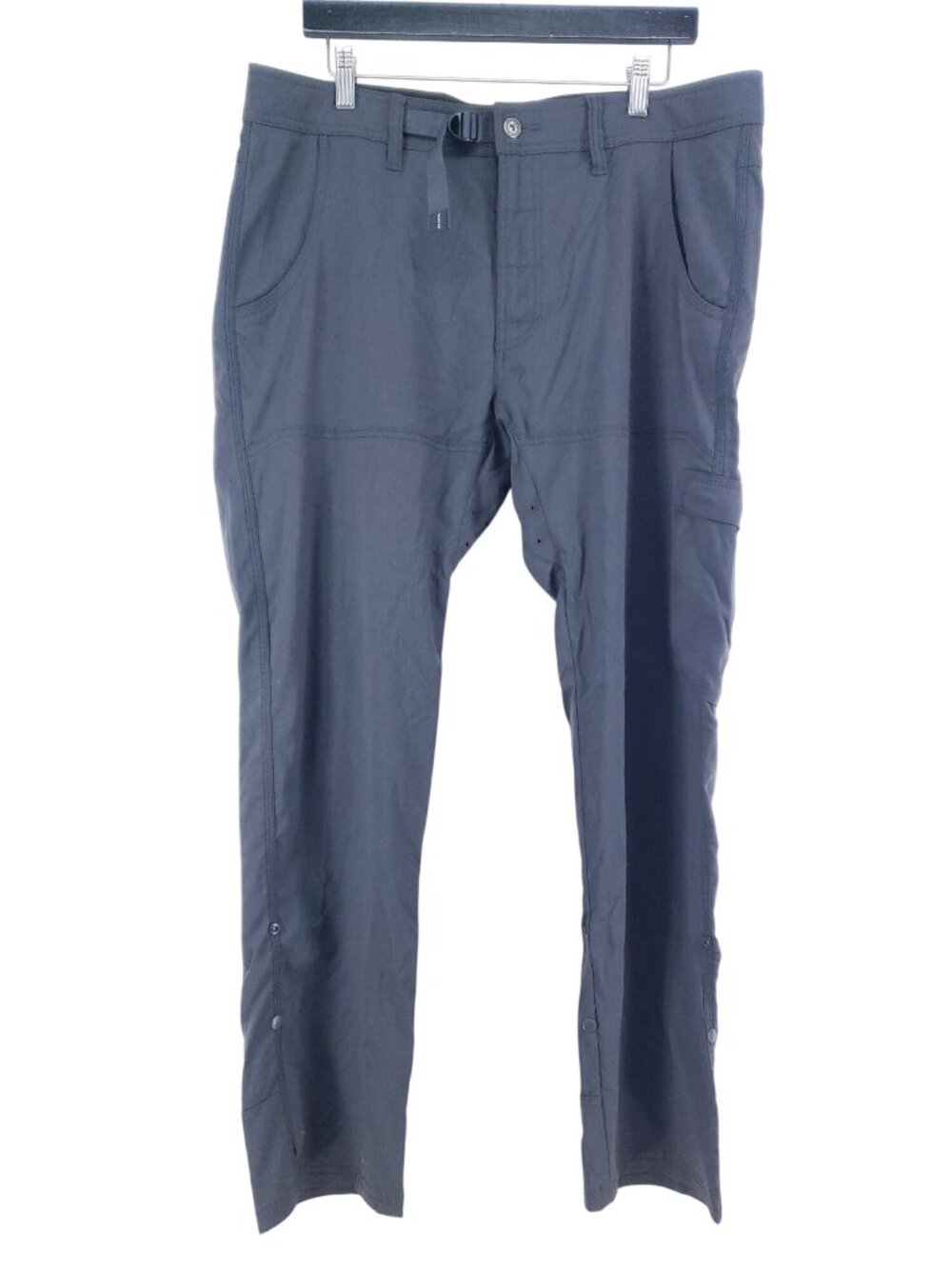 Prana Mens Size 36/30 Straight Fit Black Utility Pants With Cargo Pocket